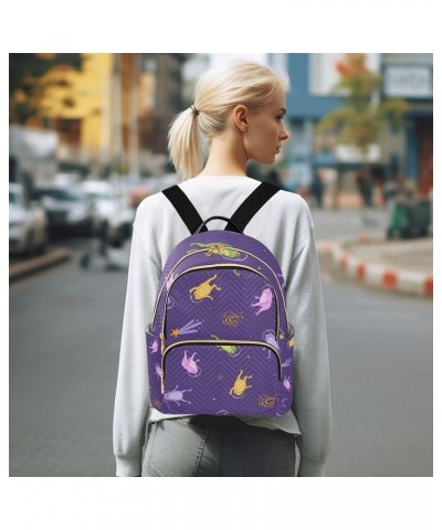 Frogs in Space Backpack for Women Shoulder Bag Lightweight Small Backpack Casual Daypack for Travel Small(11.41'' x 6.1'' x 1...