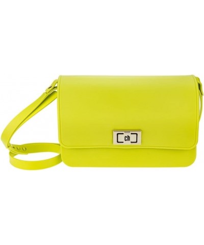 Women's Crossbody Purse With Adjustable Strap | Trendy Plastic Shoulder Bag | Vegan Neon Yellow $17.39 Crossbody Bags