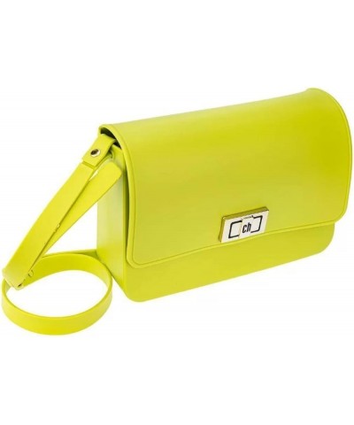 Women's Crossbody Purse With Adjustable Strap | Trendy Plastic Shoulder Bag | Vegan Neon Yellow $17.39 Crossbody Bags