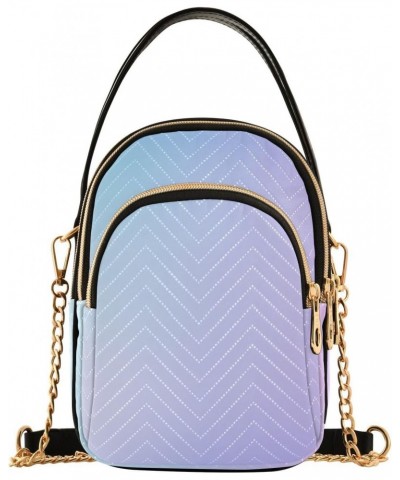 Blue Purple Abstract Design Small Crossbody Bag Functional Multi Pocket Bag Shoulder Handbag $16.81 Crossbody Bags