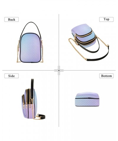 Blue Purple Abstract Design Small Crossbody Bag Functional Multi Pocket Bag Shoulder Handbag $16.81 Crossbody Bags