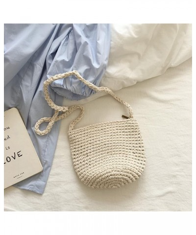 Small Cotton Knitted Shoulder Bag White $18.19 Shoulder Bags