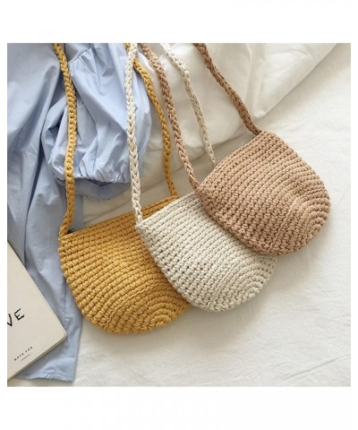 Small Cotton Knitted Shoulder Bag White $18.19 Shoulder Bags