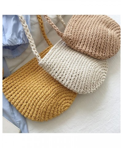 Small Cotton Knitted Shoulder Bag White $18.19 Shoulder Bags