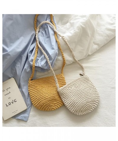 Small Cotton Knitted Shoulder Bag White $18.19 Shoulder Bags