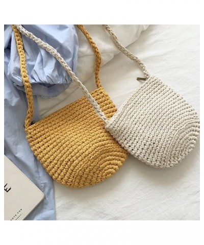 Small Cotton Knitted Shoulder Bag White $18.19 Shoulder Bags