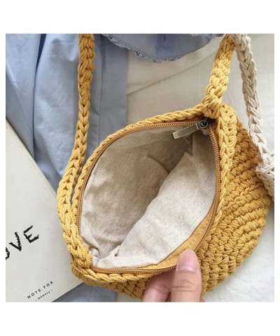 Small Cotton Knitted Shoulder Bag White $18.19 Shoulder Bags