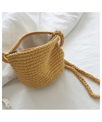 Small Cotton Knitted Shoulder Bag White $18.19 Shoulder Bags