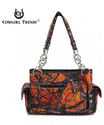 Western Style Camouflage Belt Buckle Rhinestone Concealed Carry Purse Women Handbag Country Shoulder Bag (Fire) $30.75 Should...