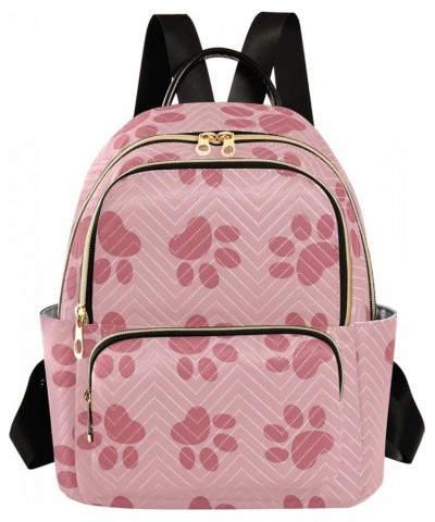 Pink Bear Claw Marks Fashion Travel Backpack for Women Multi Pockets Lightweight Purse for Women-M Multicolor Small $18.19 Ba...