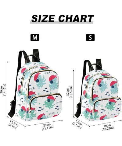 Mini Backpack for Women, Cute Pirate Octopus Travel Backpack Purse for Ladies, Small Bookbag Daypack Shoulder Bag M Multi297 ...