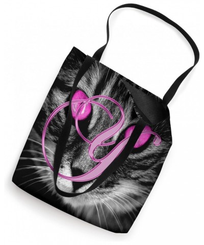 Y Pink Cat Eye Kitten Kitty Pet Animal Initial Letter Name Tote Bag $12.02 Totes