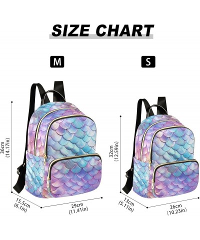 Pink Gradient Mermaid Scales Fashion Travel Backpack for Women Multi Pockets Lightweight Purse for Women-M Multicolor Small $...