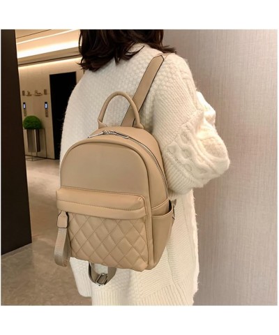 Women Fashion Backpacks Mini Purse Backpack Vegan Leather Small Size Quilted Little Daypack Bag Khaki $26.17 Backpacks