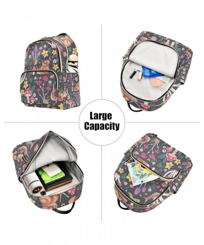 Small Backpack for Women Travel Bag Mushrooms Snails Flowers Daypack Purse Fashion Shoulder Bag Rucksack Medium B129 $11.18 B...