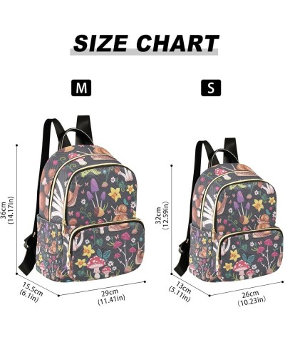 Small Backpack for Women Travel Bag Mushrooms Snails Flowers Daypack Purse Fashion Shoulder Bag Rucksack Medium B129 $11.18 B...