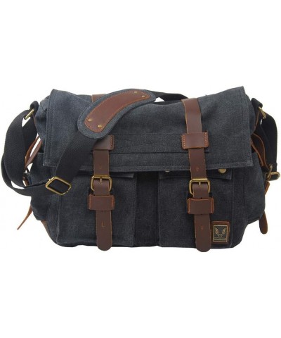 Vintage Canvas Crossbody Bag Casual Unisex Satchel Shoulder Bags/24 Carbon Black $46.10 Satchels