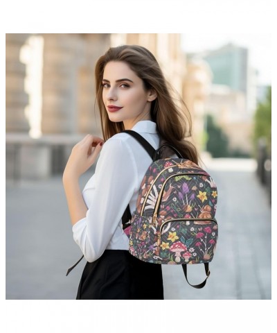 Small Backpack for Women Travel Bag Mushrooms Snails Flowers Daypack Purse Fashion Shoulder Bag Rucksack Medium B129 $11.18 B...