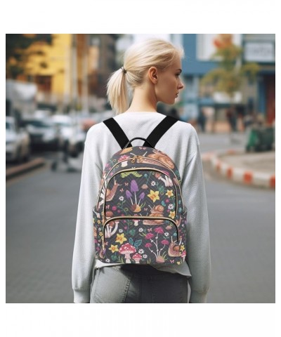 Small Backpack for Women Travel Bag Mushrooms Snails Flowers Daypack Purse Fashion Shoulder Bag Rucksack Medium B129 $11.18 B...