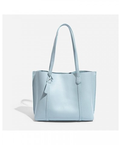 Large Capacity Solid Color Underarm Bag Women's Bag Simple Soft Surface Tote Bag Casual Ladies Commuter Shoulder Bag Blue $33...