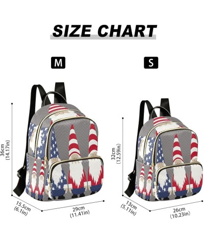 Gnome Us Flag Quilted Backpack for Women Travel Bag Shoulder Bags Purse for Daily Nurse Work S Medium $15.19 Backpacks