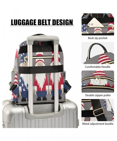 Gnome Us Flag Quilted Backpack for Women Travel Bag Shoulder Bags Purse for Daily Nurse Work S Medium $15.19 Backpacks