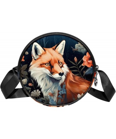 Forest Fox Shoulder Bags Cell Phone Pouch Crossbody Purse Round Wallet Clutch Bag for Women with Adjustable Strap 7x1.8 in Mu...