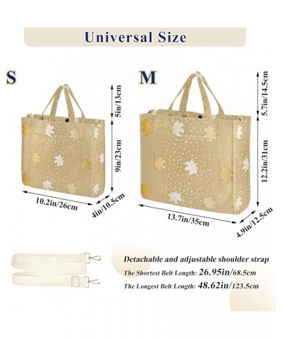 Gold Maple Leave Series Women's Tote Handbags Top Handle Satchel Shoulder Bag Crossbody Bag for Office Travel M $14.10 Totes