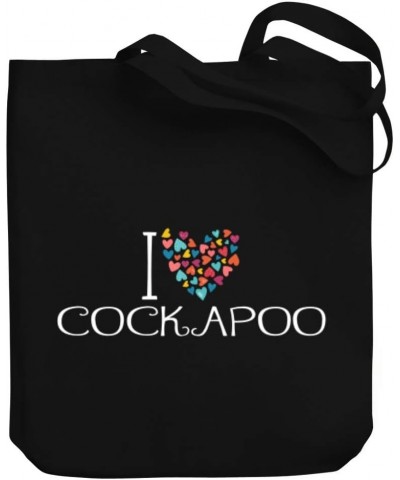 I love Cockapoo colorful hearts Canvas Tote Bag 10.5" x 16" x 4 $20.39 Totes