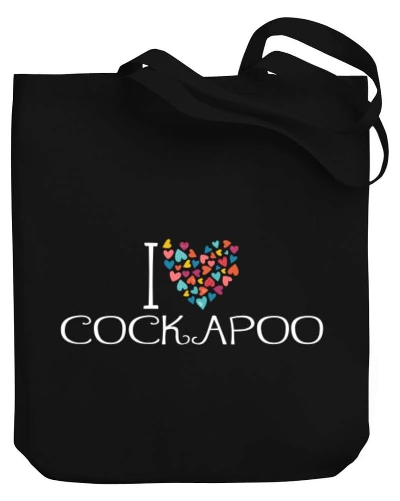 I love Cockapoo colorful hearts Canvas Tote Bag 10.5" x 16" x 4 $20.39 Totes