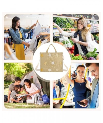 Gold Maple Leave Series Women's Tote Handbags Top Handle Satchel Shoulder Bag Crossbody Bag for Office Travel M $14.10 Totes