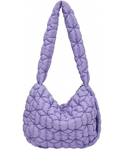 Large Capacity Puffer Tote Handbag Women Quilted Crescent Bag Chic Padding Armpit Bag Casual Female Dating Handbag Purple $8....