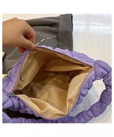 Large Capacity Puffer Tote Handbag Women Quilted Crescent Bag Chic Padding Armpit Bag Casual Female Dating Handbag Purple $8....