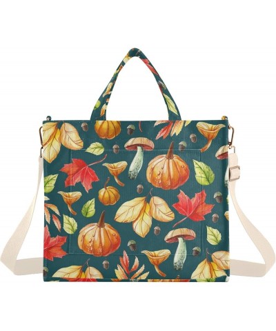 Mushrooms Pumpkins Maple Leaves Women's Tote Handbags Top Handle Satchel Shoulder Bag Crossbody Bag for Office Travel S $16.1...