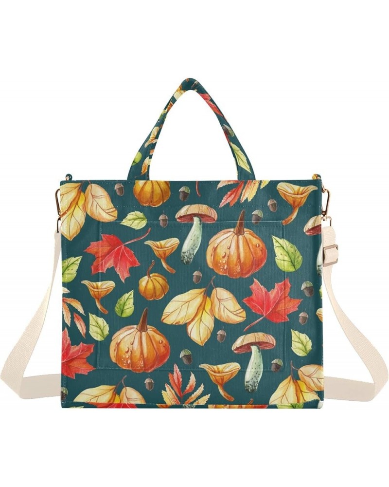 Mushrooms Pumpkins Maple Leaves Women's Tote Handbags Top Handle Satchel Shoulder Bag Crossbody Bag for Office Travel S $16.1...