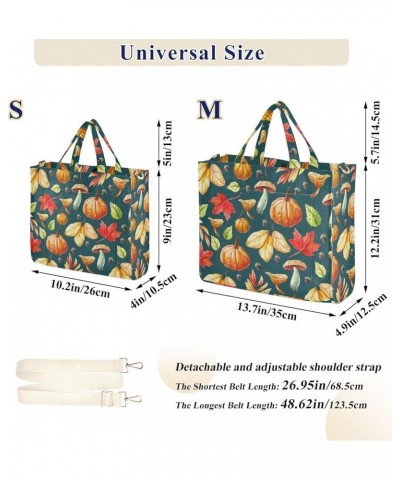 Mushrooms Pumpkins Maple Leaves Women's Tote Handbags Top Handle Satchel Shoulder Bag Crossbody Bag for Office Travel S $16.1...