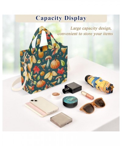 Mushrooms Pumpkins Maple Leaves Women's Tote Handbags Top Handle Satchel Shoulder Bag Crossbody Bag for Office Travel S $16.1...