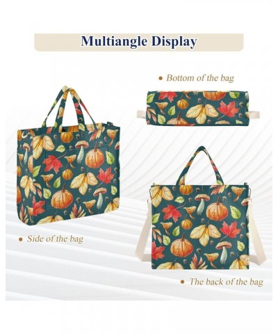 Mushrooms Pumpkins Maple Leaves Women's Tote Handbags Top Handle Satchel Shoulder Bag Crossbody Bag for Office Travel S $16.1...