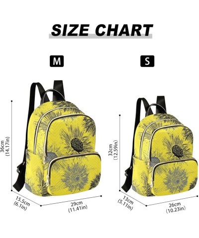 Sunflower Seamless Pattern Mini Backpack Purse for Women, Spring Summer Floral Travel Backpack Fashion Backpack Handbag Shoul...