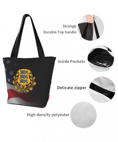 Coat of Arms of Estonia Women'S Casual One Shoulder Carry Shopping Bag Large Capacity Working Storage Handbag $21.52 Shoulder...