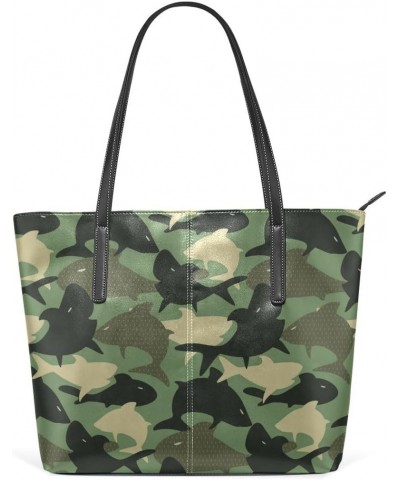 Handbags for Women Tote Bags with 11.08"(L) x 3.54"(W) x 11.02"(W) - Dinosaur Camouflage $17.19 Totes