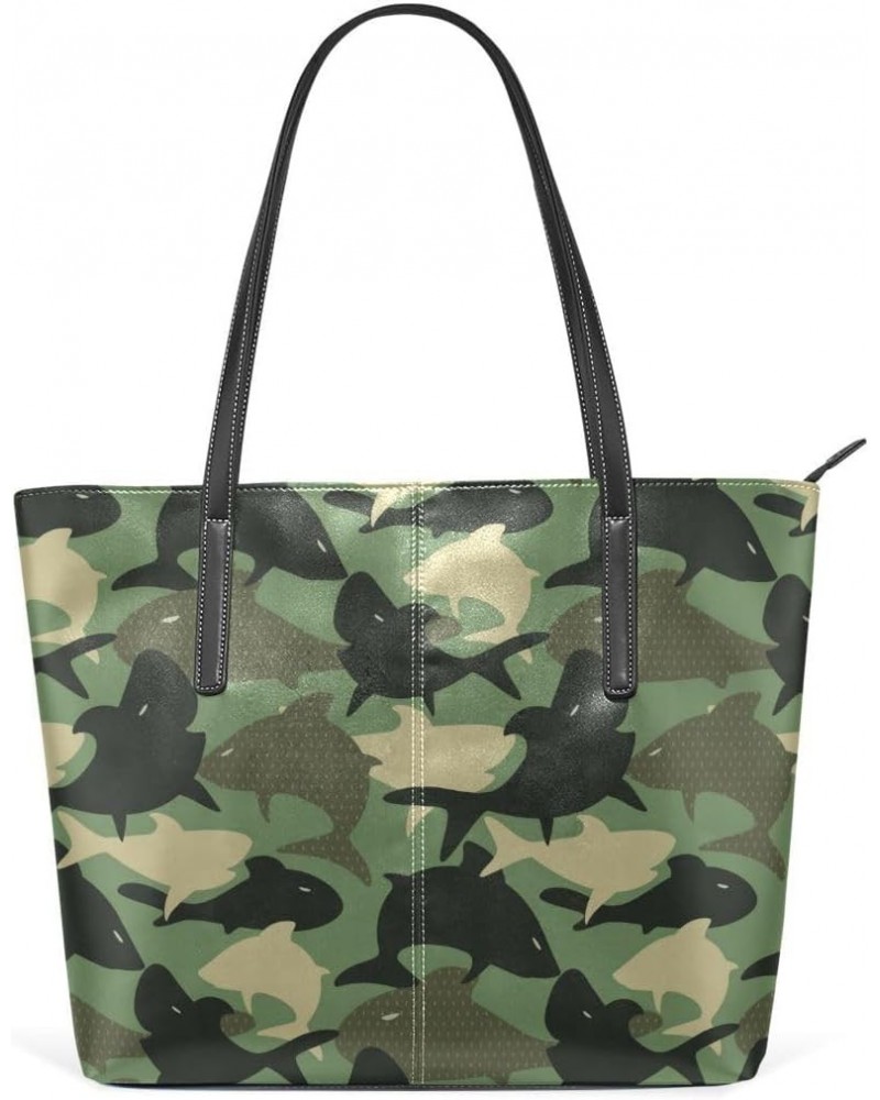 Handbags for Women Tote Bags with 11.08"(L) x 3.54"(W) x 11.02"(W) - Dinosaur Camouflage $17.19 Totes