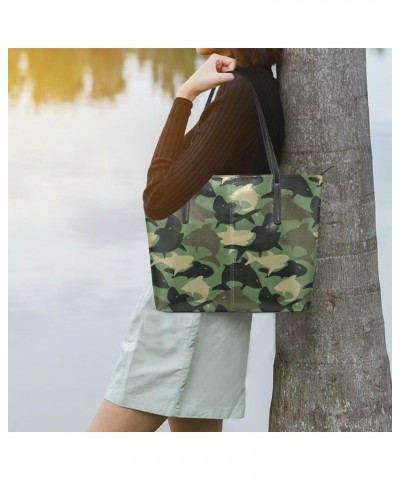 Handbags for Women Tote Bags with 11.08"(L) x 3.54"(W) x 11.02"(W) - Dinosaur Camouflage $17.19 Totes