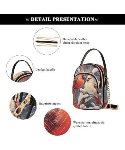 Vintage Horse Riders Women's Crossbody Handbags Travel Handbag Christmas Red Birds on Snow $9.27 Crossbody Bags