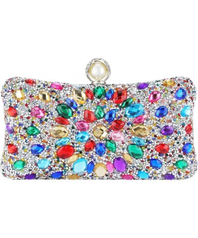 Rhinestone Clutch Purse for Women Sparkling Party Evening Bag Small Multicolor Crossbody Bag Shiny Shoulder Handbag for Weddi...