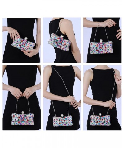 Rhinestone Clutch Purse for Women Sparkling Party Evening Bag Small Multicolor Crossbody Bag Shiny Shoulder Handbag for Weddi...