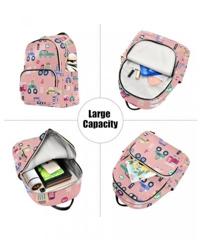 Women Backpack Funny Happy Vehicles Anti-Theft Travel Backpack with Luggage Belt Lightweight Handbag Lady Purse Roomy Double ...