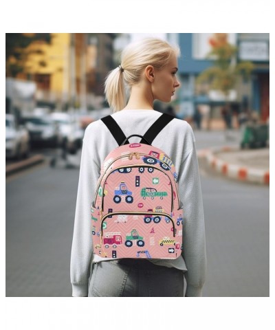 Women Backpack Funny Happy Vehicles Anti-Theft Travel Backpack with Luggage Belt Lightweight Handbag Lady Purse Roomy Double ...