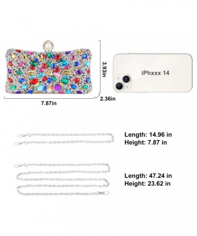 Rhinestone Clutch Purse for Women Sparkling Party Evening Bag Small Multicolor Crossbody Bag Shiny Shoulder Handbag for Weddi...