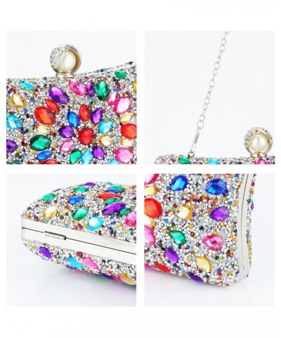 Rhinestone Clutch Purse for Women Sparkling Party Evening Bag Small Multicolor Crossbody Bag Shiny Shoulder Handbag for Weddi...